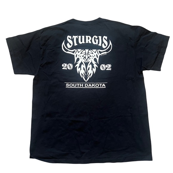 Delta Pro Weight Other - VTG 2002 Sturgis South Dakota Eagle USA Flag T-Shirt Adult XL Black